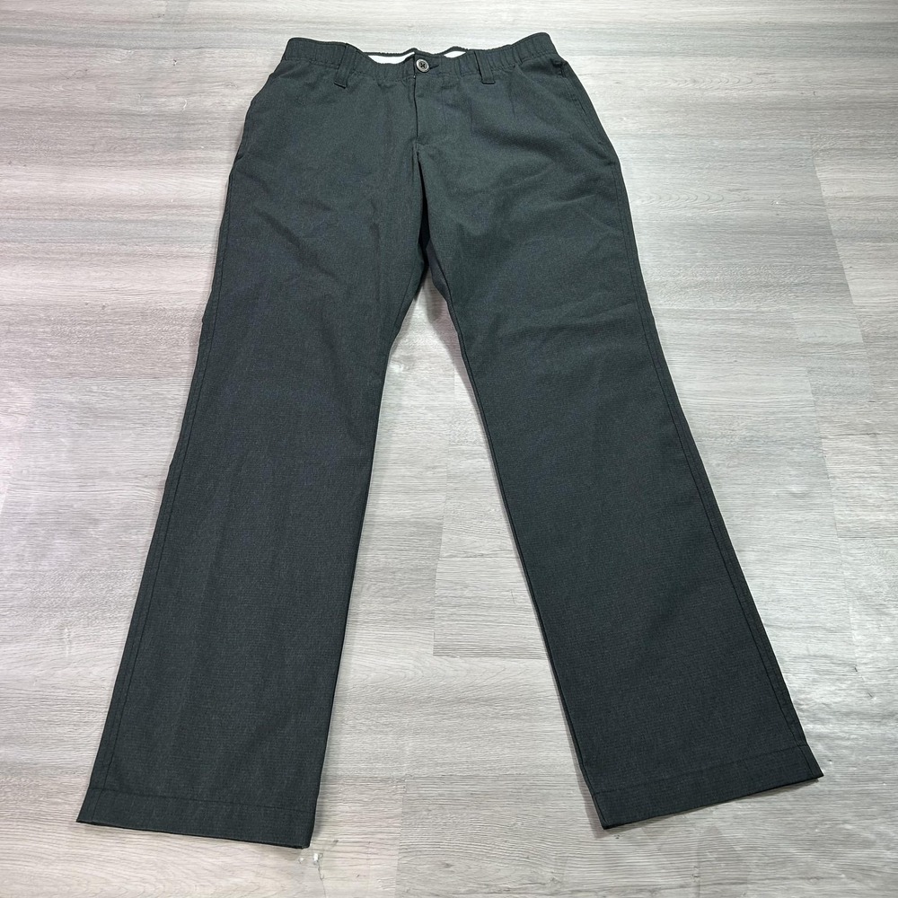 Under Armour Pants Mens 30x30 Gray Woven Elastic Waist Vented Casual 1377358